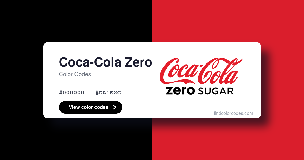 Coca-Cola Zero Color Codes: Hex, RGB, HSL, CMYK and Pantone
