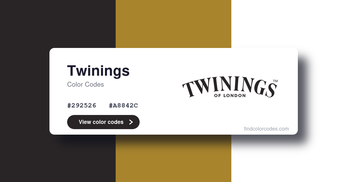 Twinings Color Codes: Hex, RGB, HSL, CMYK and Pantone