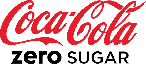 Coca-Cola Zero logo beside its brand color palette: black #000000, coca-cola red #DA1E2C
